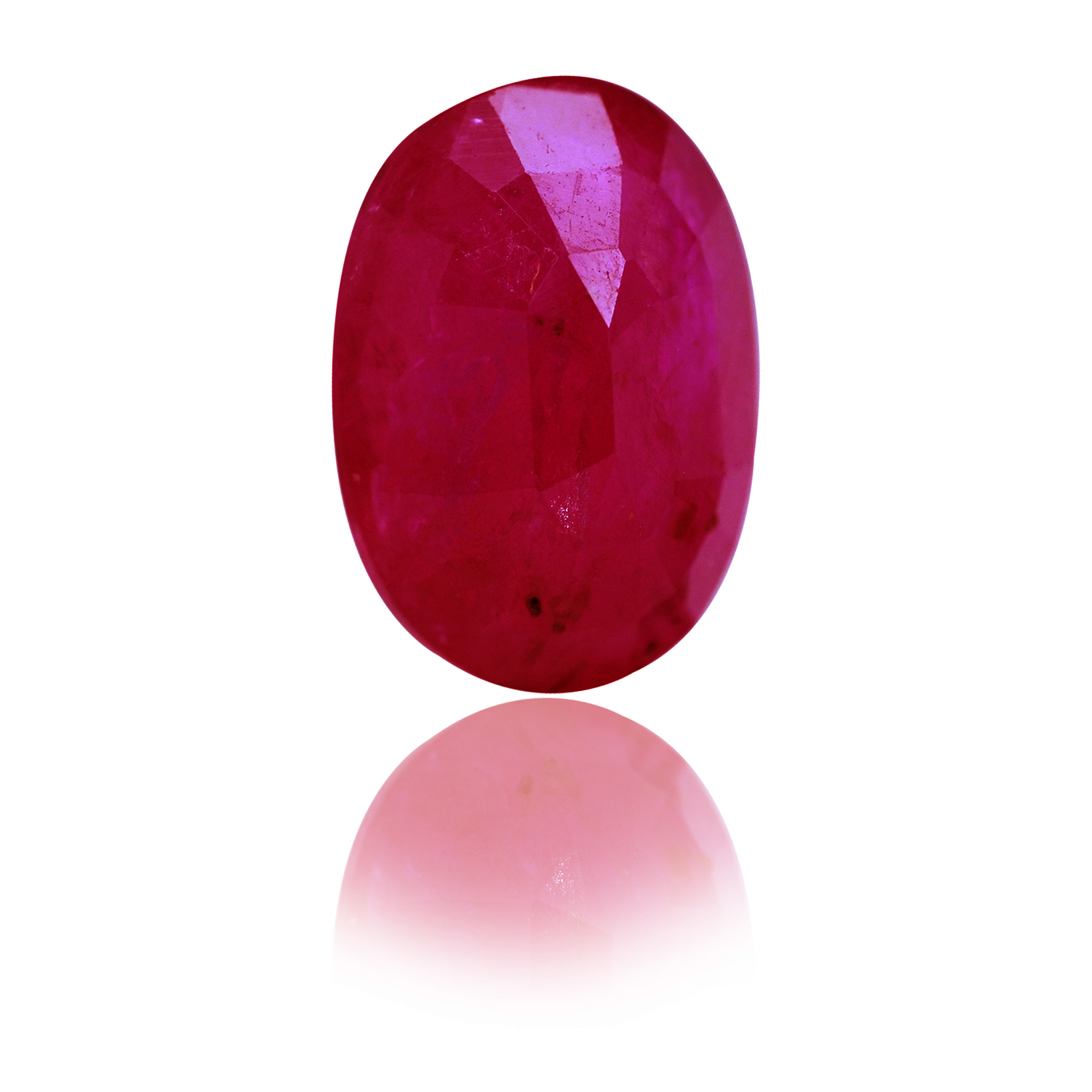 Natural Ruby (Manik) 2.84 Ct, Oval, Burma – IGTL Certified – front view thumbnail